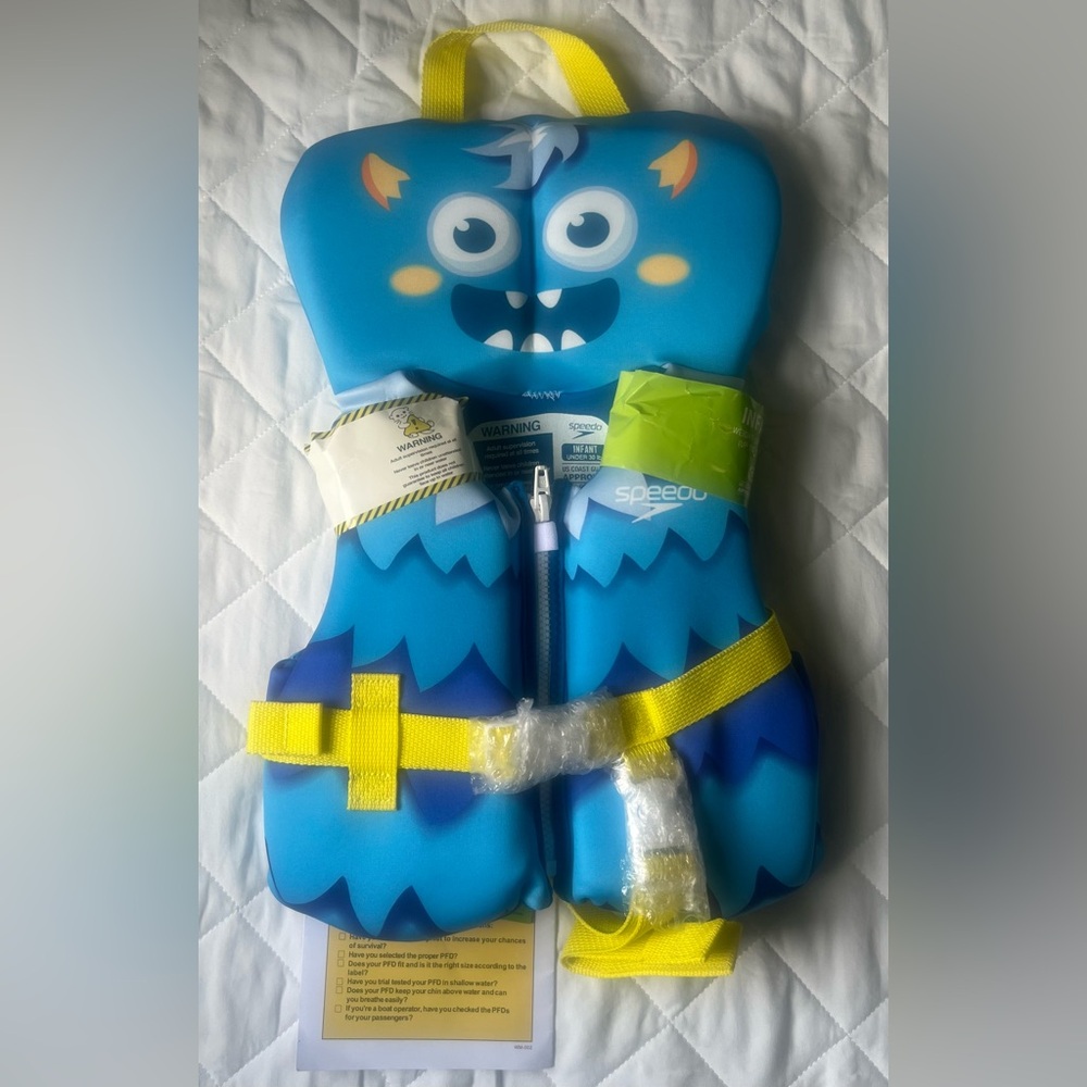 Speedo Bright Blue Infant Life Vest with White Labeling